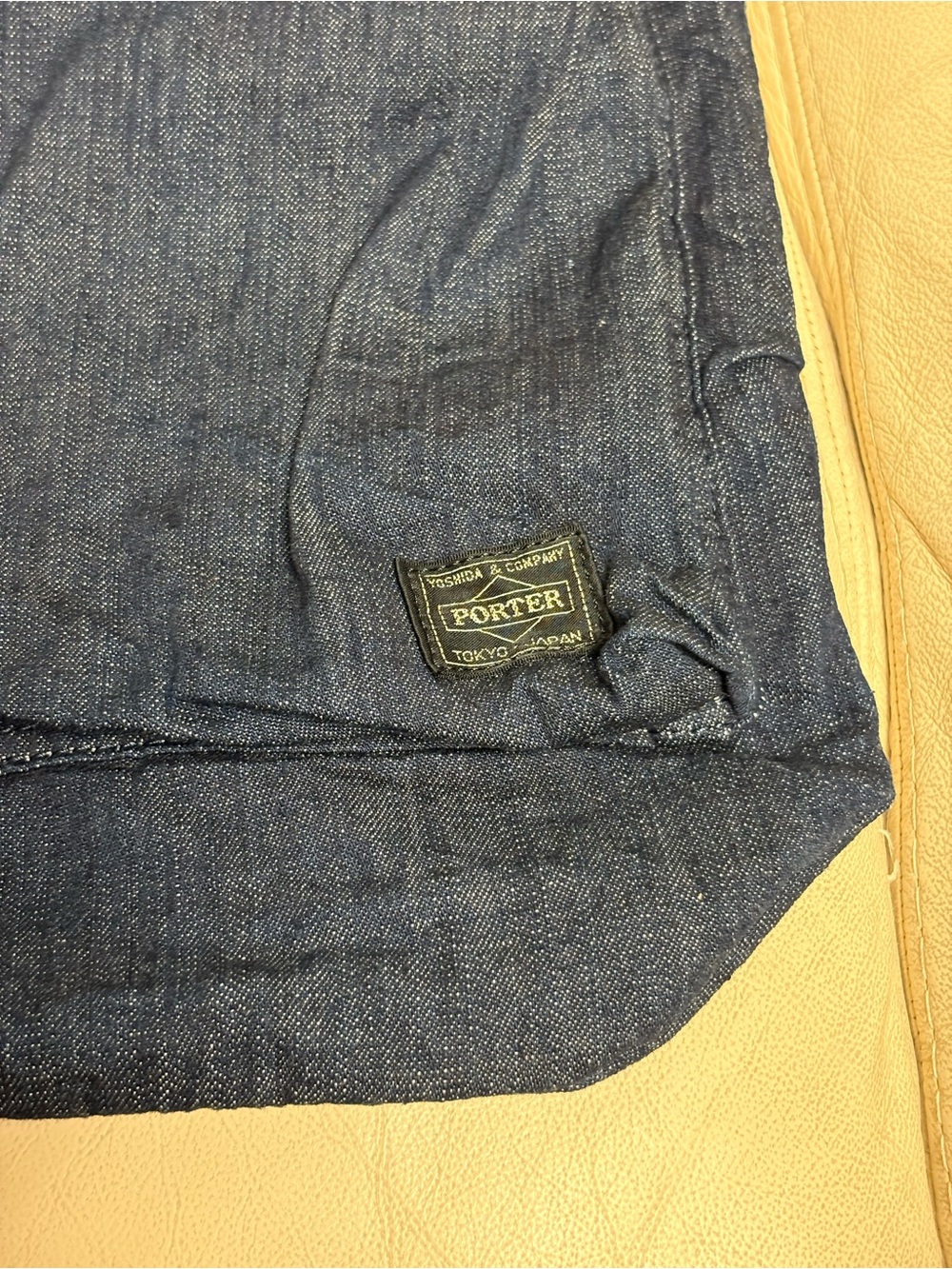 PORTER YOSHIDA Blue Denim Jeans 2 Way Helmet Tote Bag Japan Pockets - Picture 4 of 14